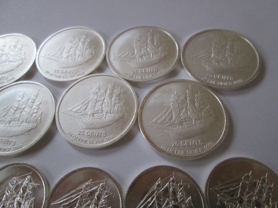 Cook Islands Bounty 2012 1/10 oz und 2015 1/4 oz, je 999 Silber in Hanerau-Hademarschen
