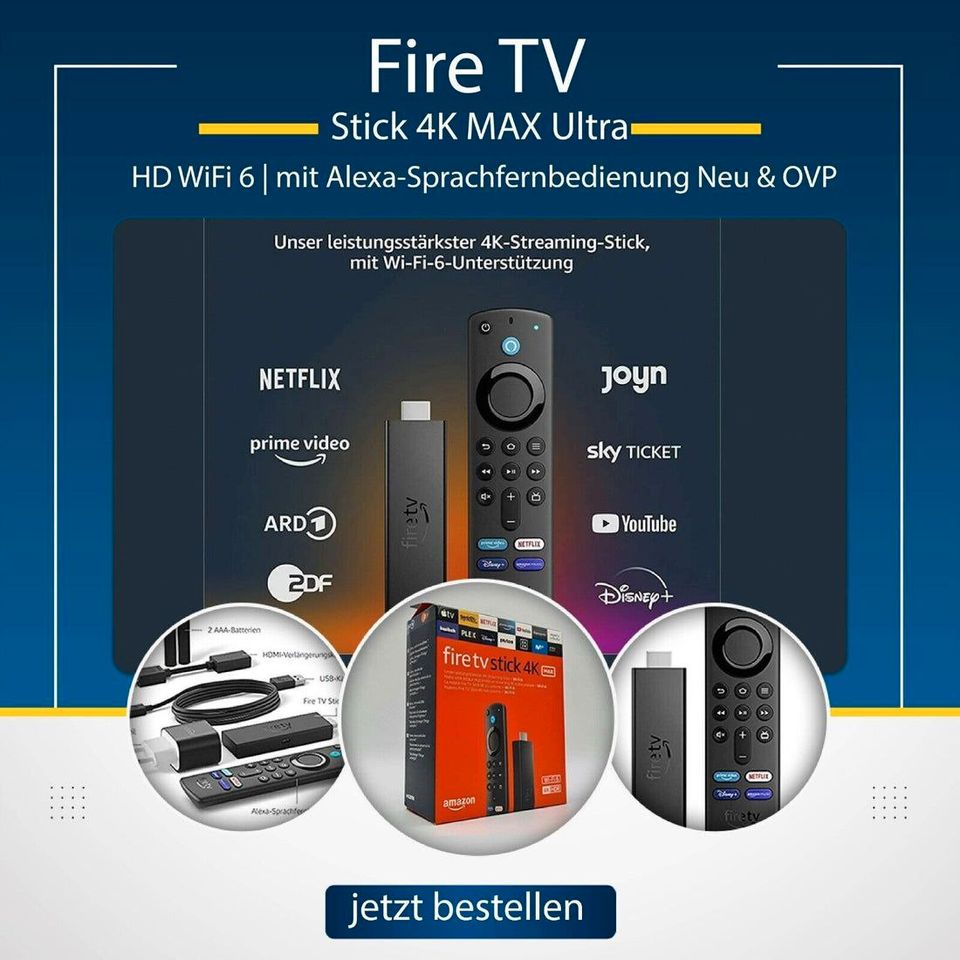 Amazon Fire TV Stick 4K (2021) Ultra HD ve Alexa Voice 4K TV NEU in Berlin