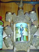 DEKO Schnapsflasche + 6 Schnaps Gläserantik rustikal Baum Tracht Saarland - St. Ingbert Vorschau