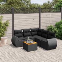 6-tlg. Garten-Sofagarnitur Kissen Schwarz Poly Rattan Couch Hessen - Weilburg Vorschau