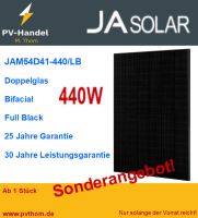 JA Solar N-Type 440W bifazial Full Black JAM54D41-440/LB Glas-Glas komplett schwarz bifacial Doppelglas Solarmodule Photovoltaik PV Solarmodul Modul Solarpanele Solarplatten Brandenburg - Dahlewitz Vorschau