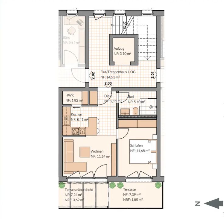 Infotag am 16.06. / 11-15 Uhr: Reserviert: Barrierefreie ETW inkl. Dachterrasse & Stellplatz in Fallersleben 2.03 in Wolfsburg