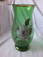 Grüne Glasvase Vase mit floralem Dekor Nordrhein-Westfalen - Recklinghausen Vorschau