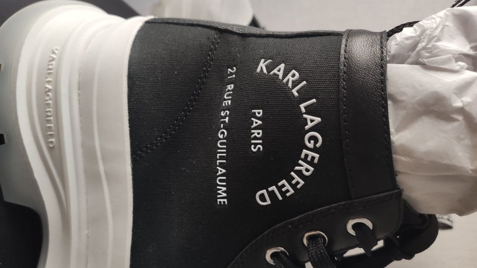 Karl Lagerfeld Boots Sneaker high 40 41 schwarz Leder neu in Saarbrücken