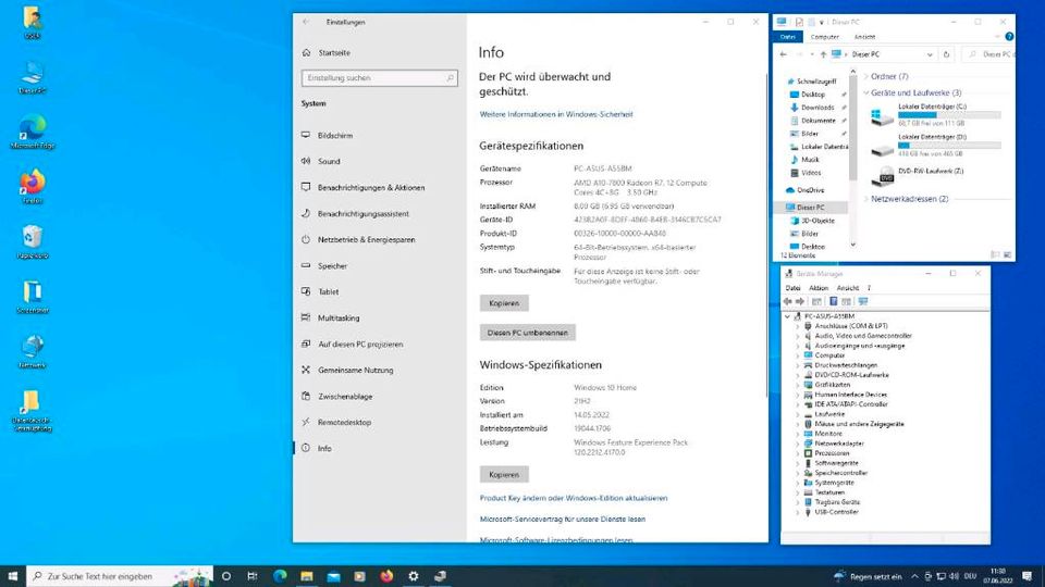 PC mit Windows10 auf SSD (21H2) in Tuttlingen