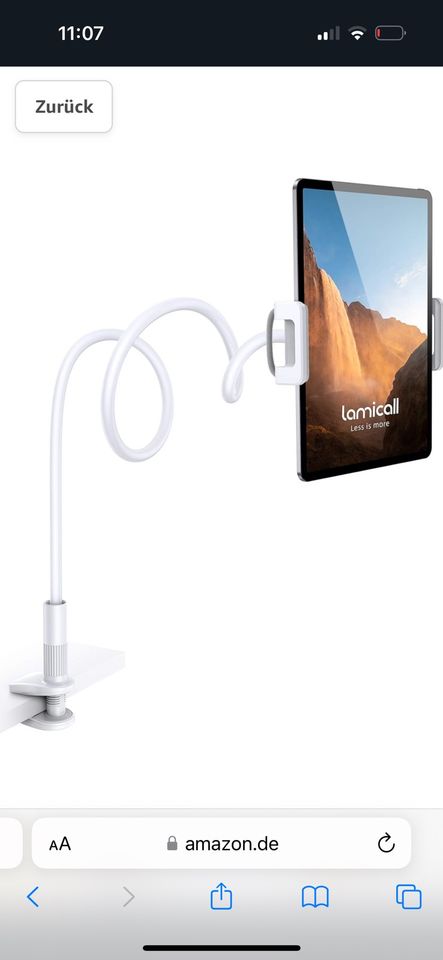 Lamicall Tablet Halter, flexibel einstellbar, Klemmhalterung,iPad in Oedheim