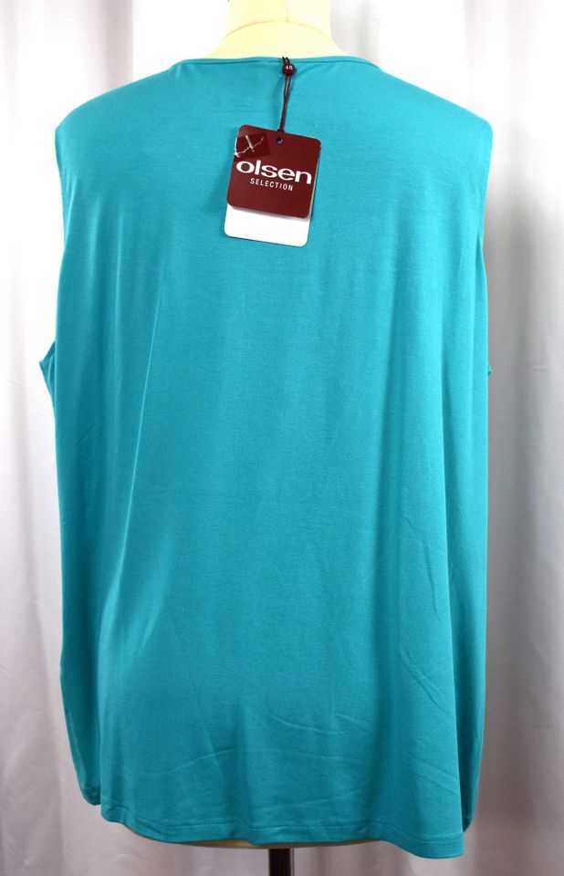 OLSEN Damen Tank Top mit Dekolleté Raffung Türkis Gr. 48 in Herleshausen