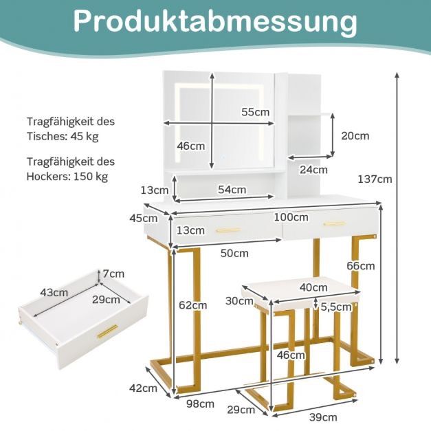 Schminktisch mit Hocker, NEUWARE, 249€* in Köln