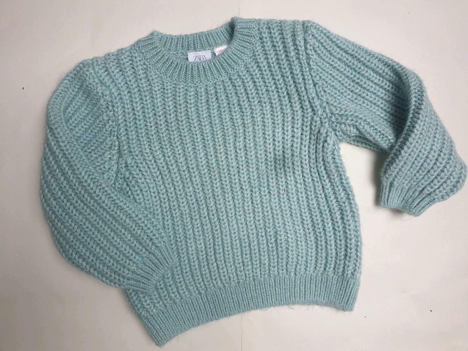 Türkiser Strickpullover ZARA Größe 104 in Klosterlechfeld