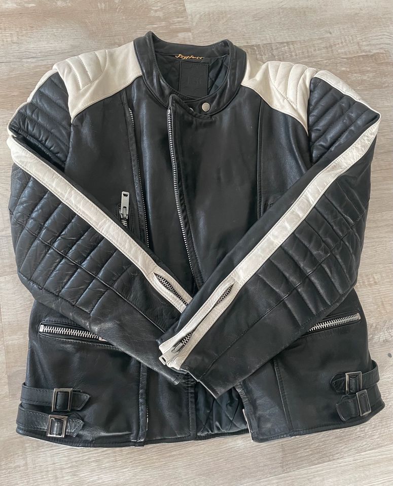 Herren Lederjacke Bikerjacke 70er, schwarz Josef Wormland Gr.56/M in Oberriexingen