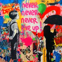 Never give up Banksy Hommage 90x90 cm Acrylglas/Pop Art/StreetArt München - Sendling-Westpark Vorschau