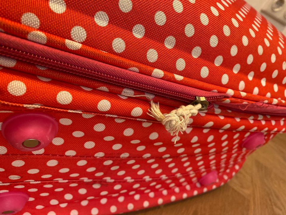 Koffer Reisekoffer Kind Punkte weiß rot von „Rice“ Gepäck in München