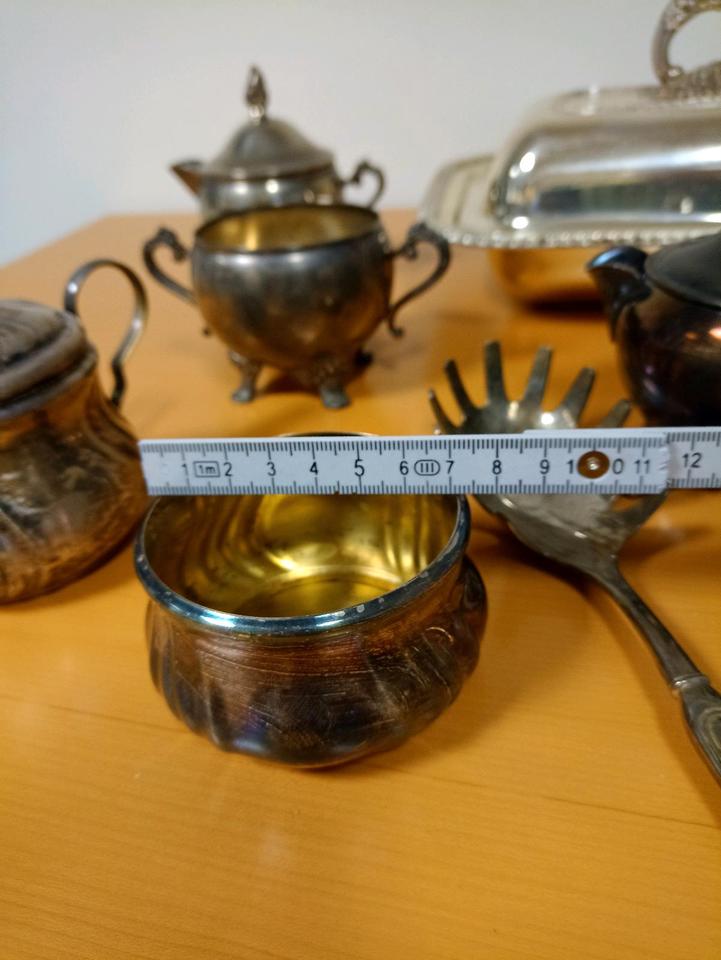Konvolut versilberte (Silber?) Küchenutensilien - alt Handarbeit in München