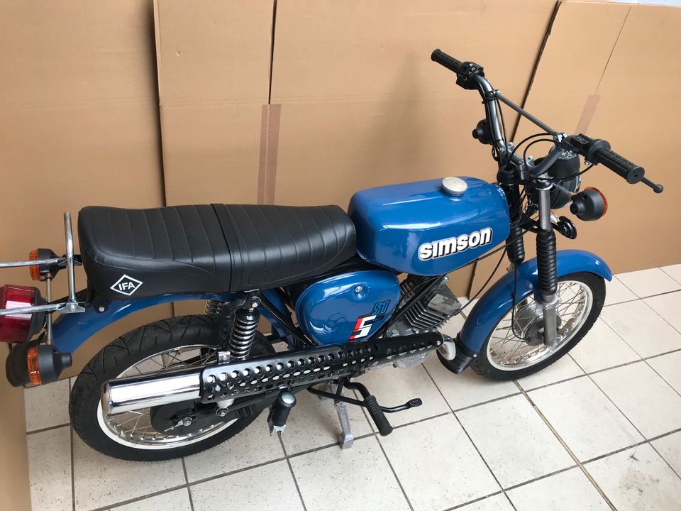 Simson S51 S51E Enduro 4 Gang M500 Vape 60km/h Papiere RAHMEN NEU in Calbe (Saale)