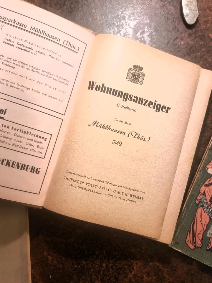 Bücher Lektüre Mühlhausen Liebhaberstücke Wohnungsanzeiger 1949 in Mühlhausen