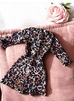 Leoparden-Kleid mit Rüschensaum aus elastischem Stoff Größe S/M Baden-Württemberg - Göppingen Vorschau