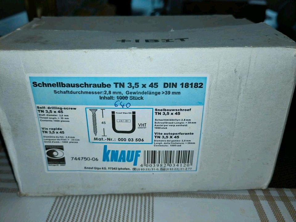 Knauf Schnellbauschrauben tn 3,5 x 45 mm inkl Versand in Kalbach