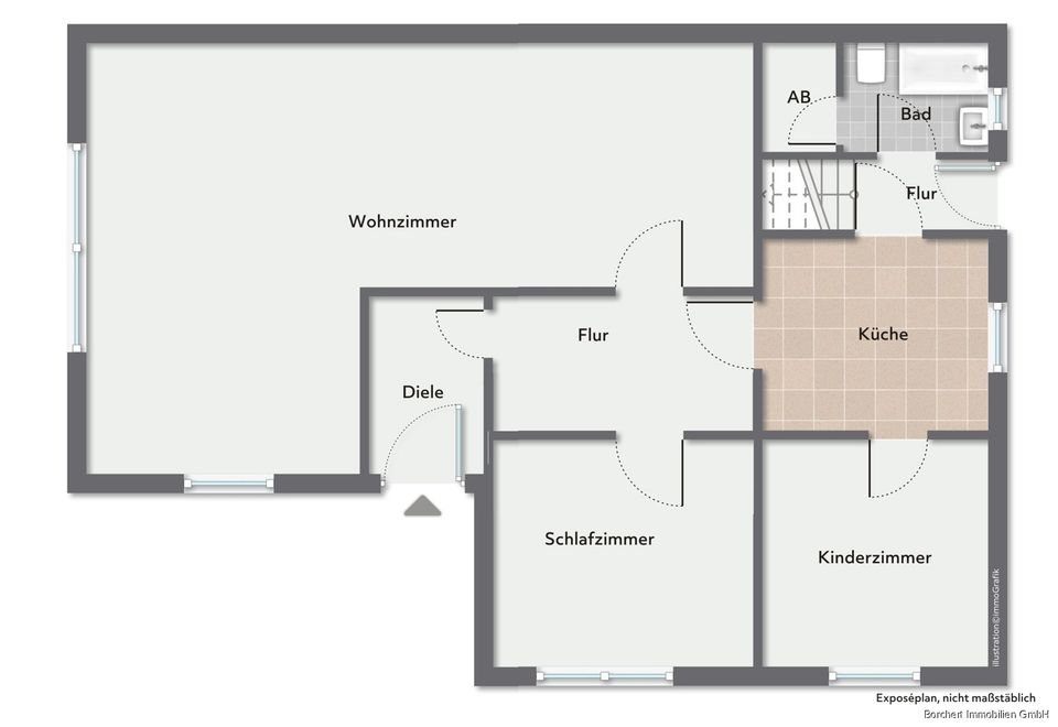 3-Zimmer-Erdgeschoss-Wohnung mit Gartenanteil zu vermieten in Barmstedt