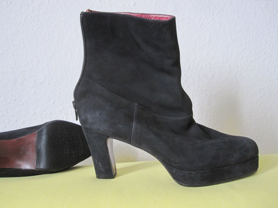 Stiefeletten 39 Wildleder schwarz Plateau Vintage 70er Zapato NEU in Berlin