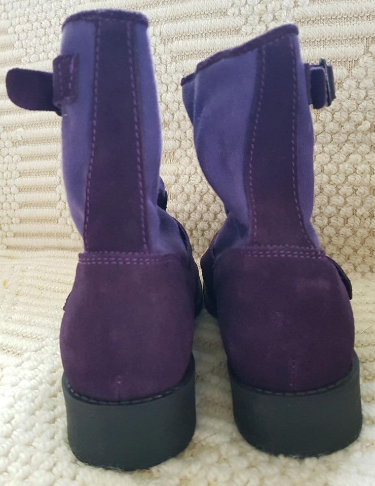 Stiefel Boots Gr. 40 lila/Aubergine Vintage 90er 2000er y2k in Niederroßbach