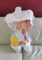 ZARA Shirt weiß gelb lila Print Skater Girl Festival Hippie Baden-Württemberg - Schwieberdingen Vorschau