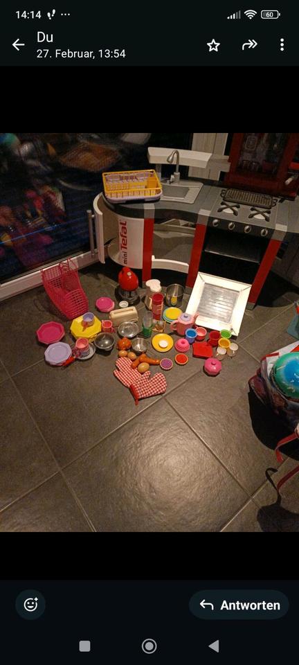 Tefal Mini Kinderküche mit viel Zubehör + extra Spielsachen in Gschwend