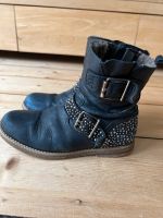 Stiefel Leder Lammfell Gr 33 dunkelblau Glitzer Mädchen Hamburg-Nord - Hamburg Fuhlsbüttel Vorschau