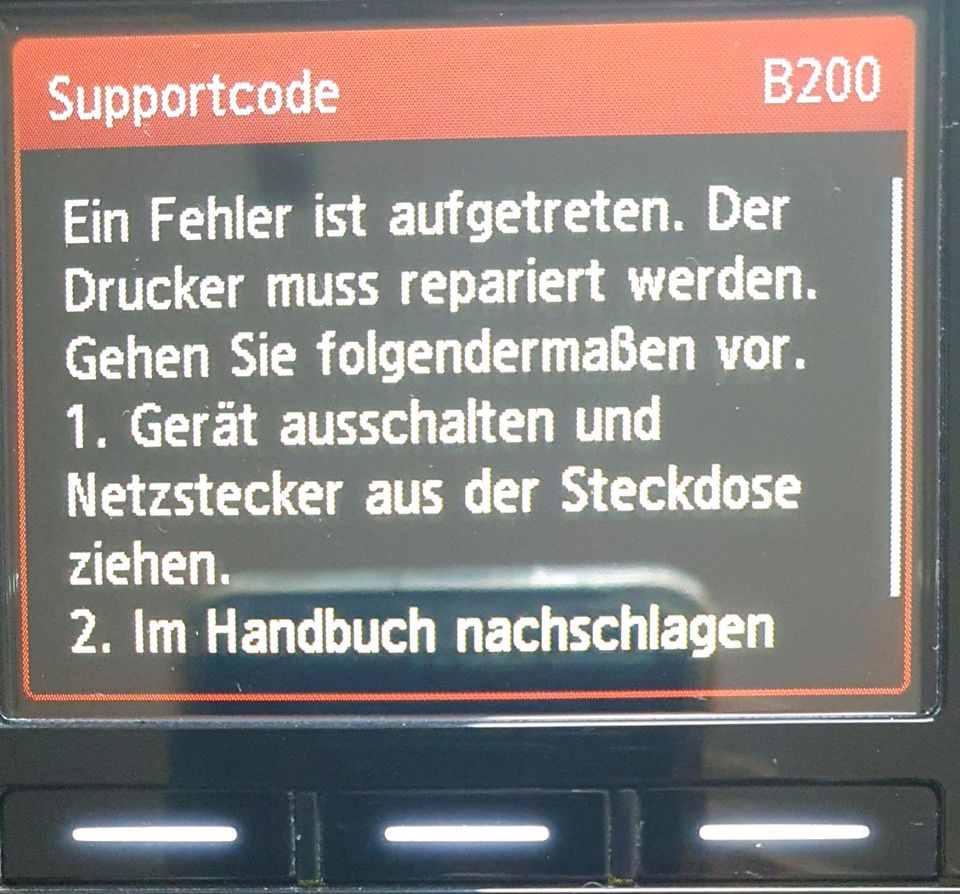 Canon Drucker MX925 Code B200 "Defekt an Bastler" in Weinsberg