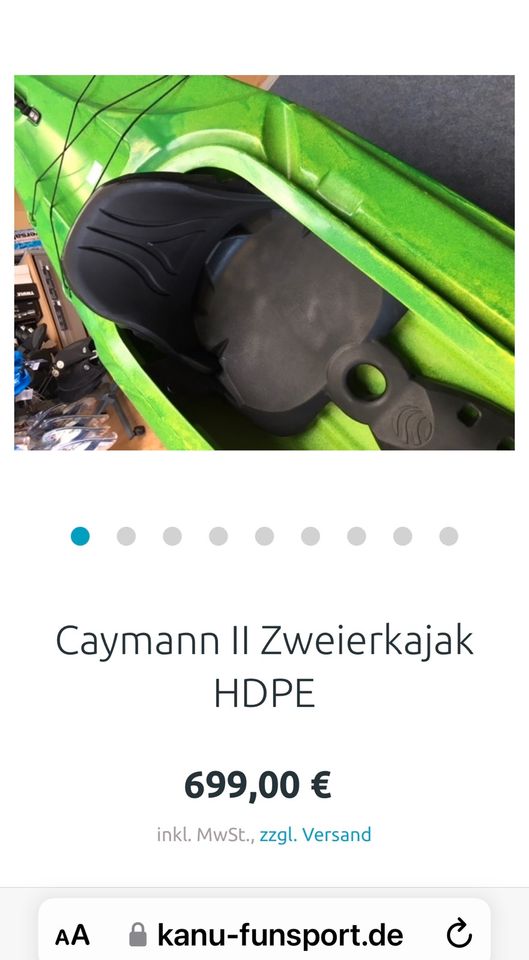 Caymann ll HDPE KAJAK Zweier-Kanu Kajak NEU in Leipzig