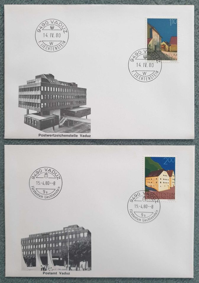 Lichtenstein - Briefumschläge - Stempelauswechslung 14./15.4.1980 in Braunschweig