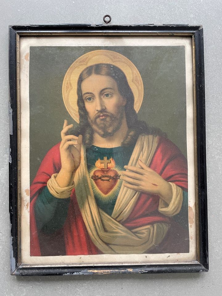 2 x Chromolithografie Heiliges Herz Maria Jesus 1900 in Köln