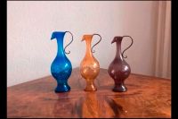 3 Krugvasen Glasvasen Violett Blau Bernsteinfarben Vintage Retro Berlin - Charlottenburg Vorschau