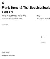 Frank Turner - Roxy Prag 31.10.24 Leipzig - Gohlis-Nord Vorschau