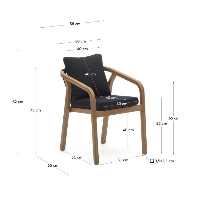 KAVE HOME Malaret Stuhl massiv, schwarz -Einzelstück- in Lübeck