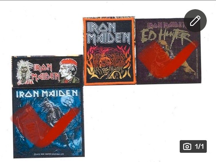 Suche die abgebildeten Maiden Patches, Aufnäher, Metal, Kutte in Niederorschel