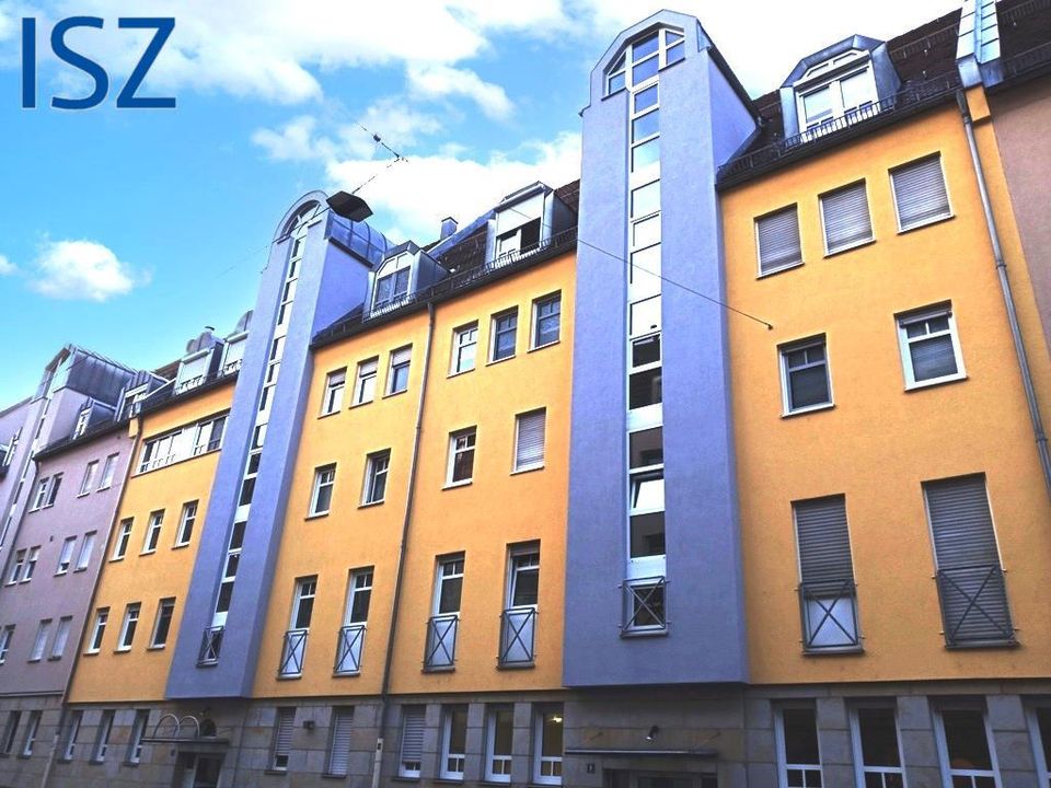 Helle 2-Zimmer-DG-Wohnung mit Westdachterrasse in ruhiger zentrumsnaher Lage im 4. OG ohne Lift in Fürth