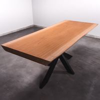 Baumstamm Esstisch 2m x 1.05m Nachhaltig Massivholztisch aus 1 Stück Holz Bohlentisch Baumkantentisch Baumstammkanten Wohnzimmertisch Holztisch Design Tisch Stahlbeine Edelstahl Tischbeine Nordrhein-Westfalen - Ochtrup Vorschau