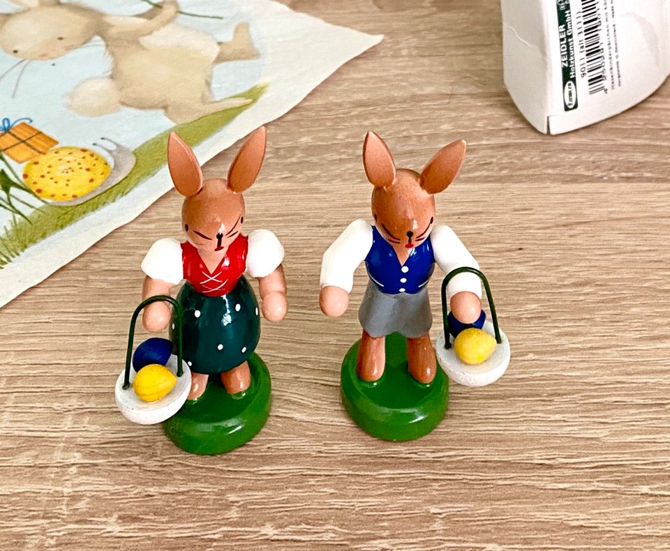 ZEIDLER HOLZKUNST Hasenkinderpärchen mit Körbchen ❤️ NEU in Frankfurt (Oder)