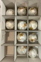 10 Weihnachtsbaumkugel Glas Weiß Gold Silber Set Deko Kugel Niedersachsen - Wittingen Vorschau
