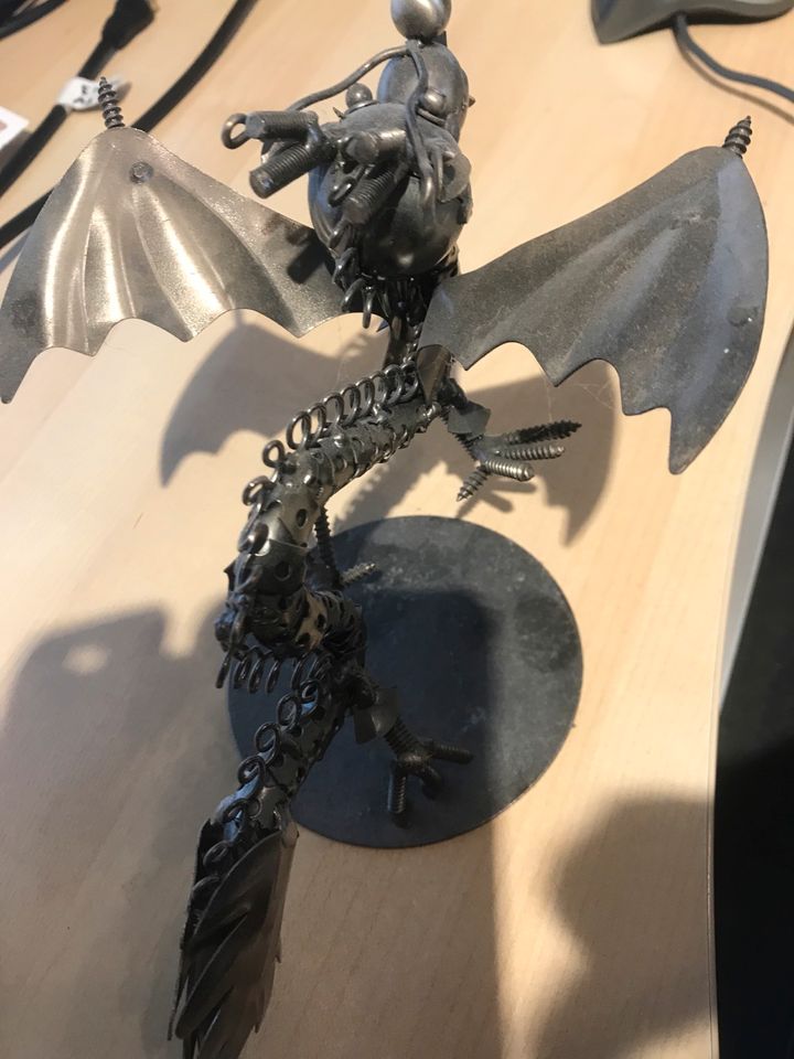 Drachen Skulptur aus Metall, Unikat, Fantasy, dekorativ in Dachau