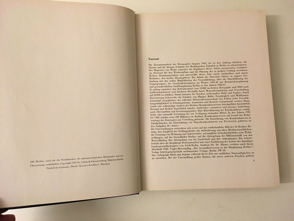 Handbuch für den neuen Krankenhausbau Vogler Hassenpflug 1951 in Braunschweig