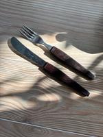DDR Bakelit Messer Gabel braun schwarz marmoriert Camping Rostock - Stadtmitte Vorschau