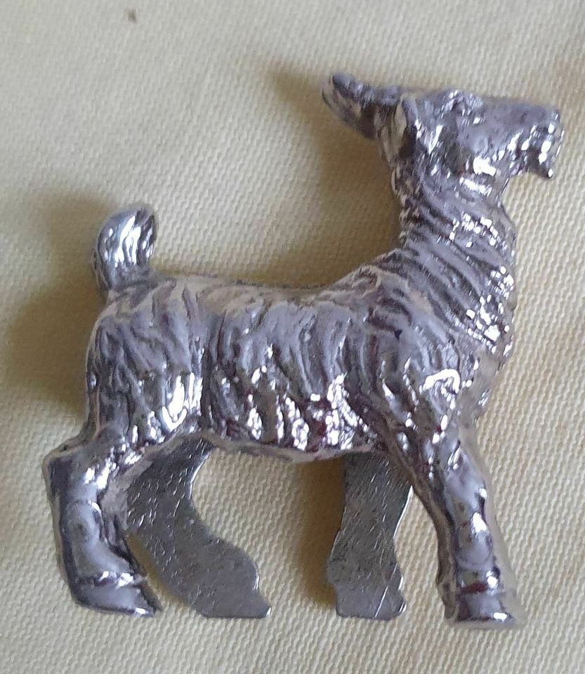 Ziege, Metallfigur, Wildtiere 1985, Kinder-Überraschung, Ü-Ei in Günzburg