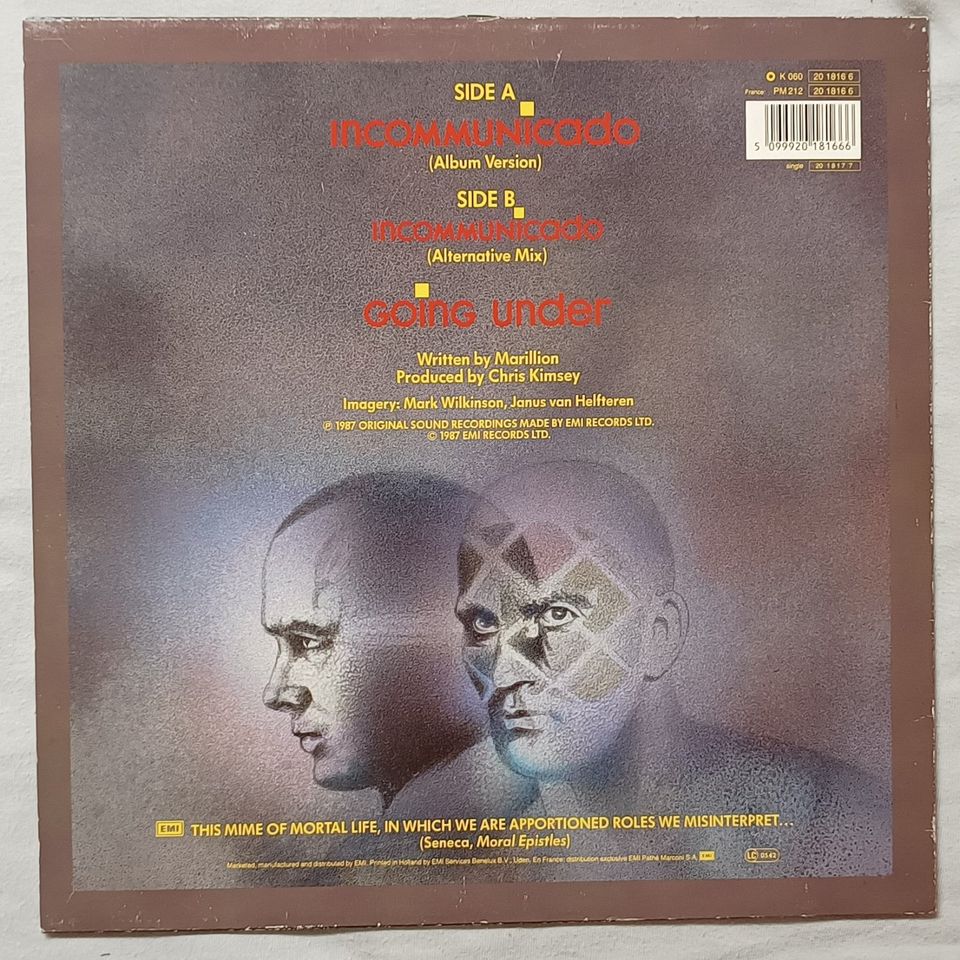 Marillion – Incommunicado, LP, Schallplatte, Rock, Pop Rock in Besigheim