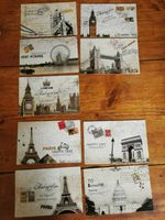 9 Retro Postkarten Paris London Travel Karten Nordrhein-Westfalen - Bad Laasphe Vorschau