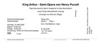 2 x Schwetzinger Festspiele King Arthur So, 19 Uhr Baden-Württemberg - Freiburg im Breisgau Vorschau