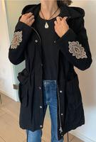 Schwarzer Parker mit Strass- Applikation, Größe 36, NEU! Hessen - Hünstetten Vorschau