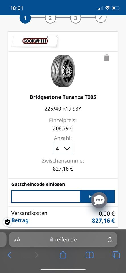 Sommerreifen Bridgestone Turanza T005 in Schenefeld