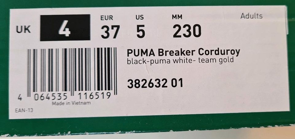 NEU Puma Sneaker Breaker Corduroy Größe 37 NEU in Burgdorf