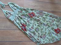 Maxikleid türkis Gr. M Blumen Muster rot grün Häkel-Bänder aqua Düsseldorf - Friedrichstadt Vorschau